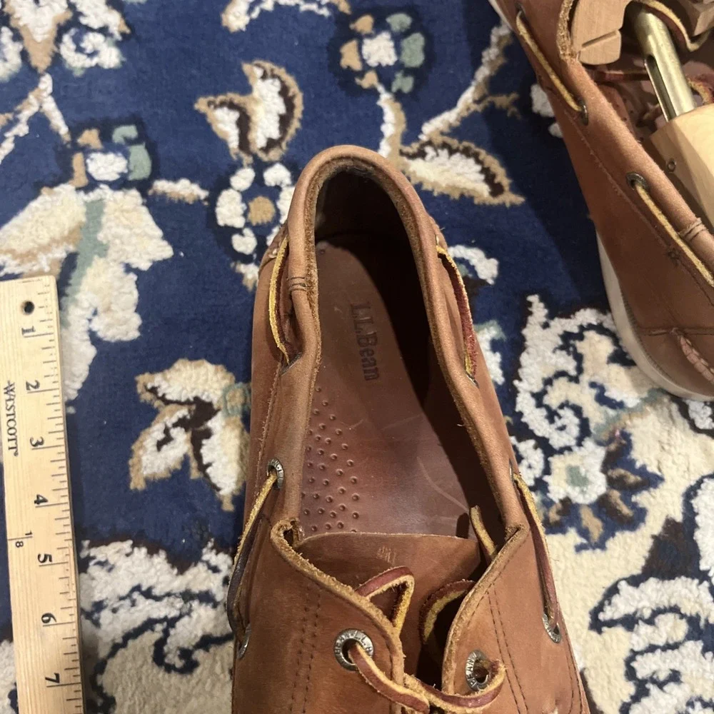 L.L Bean Size 13 D Leather Classic Camp Moc Deck Boat Shoe Brown  Mens